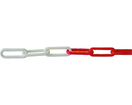 Lanț plastic Pösamo Ø6 mm, 30m, roșu/alb