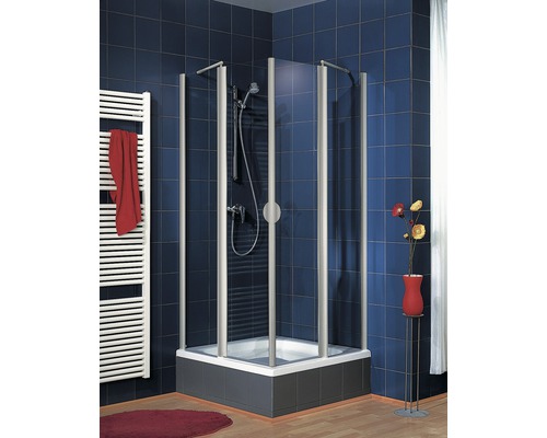 Cabină de duș pătrată Schulte Lugano, 90x90x180 cm, sticlă securizată transparentă, profil alunatur-0