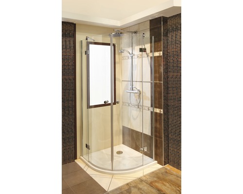 Cabină de duș semirotundă Schulte MasterClass, 90x90x200 cm, sticlă securizată transparentă-0