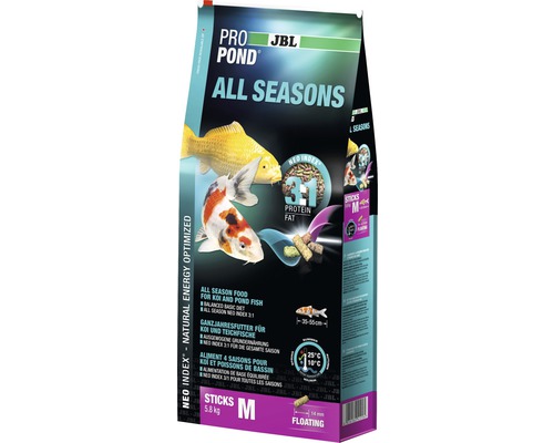 Hrană pentru toate anotimpurile JBL ProPond All Seasons Mărime M, 5,8 kg-0