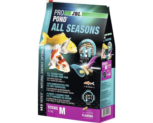 Hrană pentru toate anotimpurile JBL ProPond All Seasons Mărime M, 2,2 kg