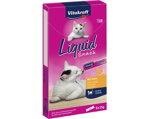 Gustare pentru pisici, Vitakraft Cat Liquid Snack cu pui și taurină, 6 buc