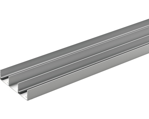 Profil dublu de ghidaj Hettich SlideLine 16plus 2m pentru uși glisante, aluminiu