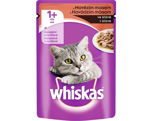 Hrană umedă pentru pisici Whiskas Adult plic vită în sos, 100 g