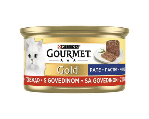 Hrană umedă pentru pisici PURINA Gourmet Gold Mousse cu vită 85 g