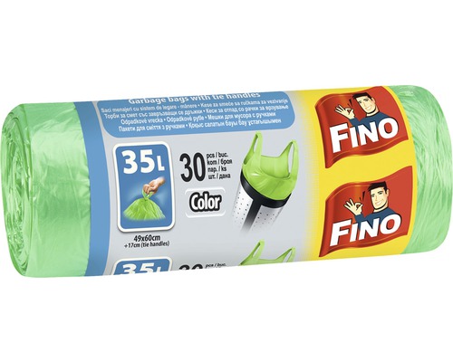 Saci menajeri Fino Color 35L 49x60 cm, cu mânere, rolă 30 bucăți