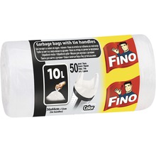 Saci menajeri Fino Color 10L 36x44+12 cm, cu mânere, alb, rolă 50 bucăți-thumb-0