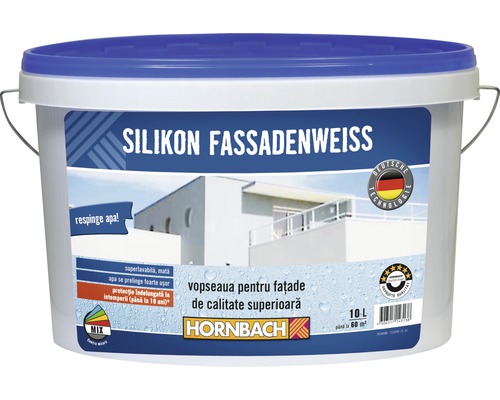 Vopsea lavabilă pentru exterior pe bază de silicon Silikon Fassadenweiss albă 10 l