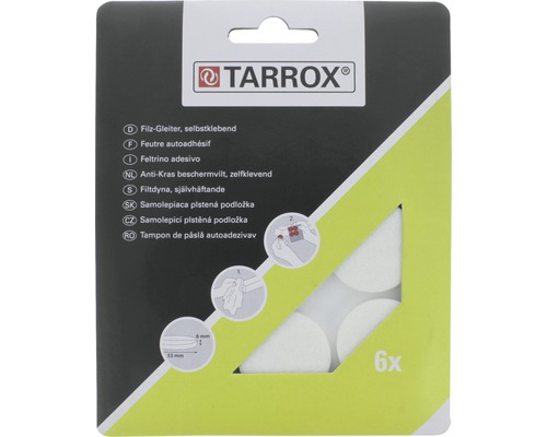 Protecţie rotundă pâslă Tarrox 33x6mm alb, pachet 6 bucăți, autoadezive