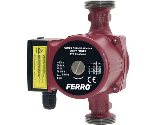 Pompă de circulație pentru apă potabilă Ferro 25-40 180