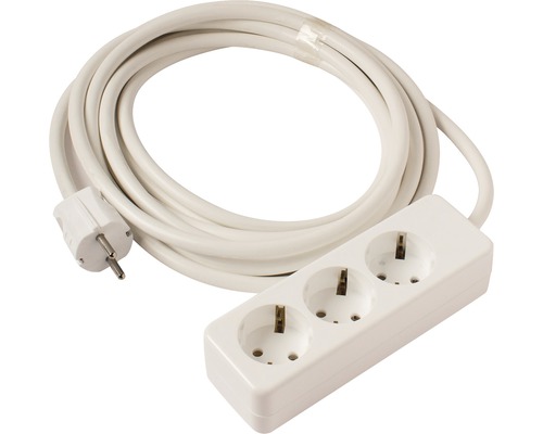 Prelungitor electric Strohm 3 prize 5m 3500W alb, cablu 3x2,5 mm²