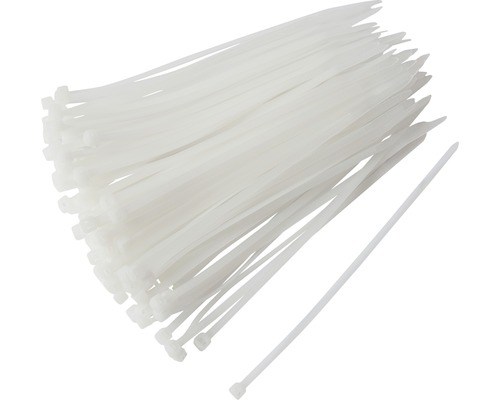 Coliere rapide din plastic Strohm 4,8x250 mm, pachet 50 bucăți, alb