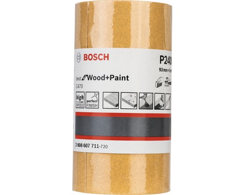 Rolă hârtie abrazivă Bosch Zubehör Wood + Paint 93mm x 5m, granulație 240-0