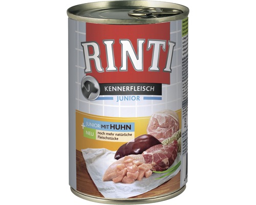 Hrană umedă pentru câini Rinti Junior cu pui 400 g