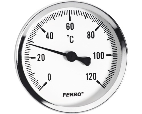 Termometru 63 mm, D1/2", 0-120°C, montaj axial