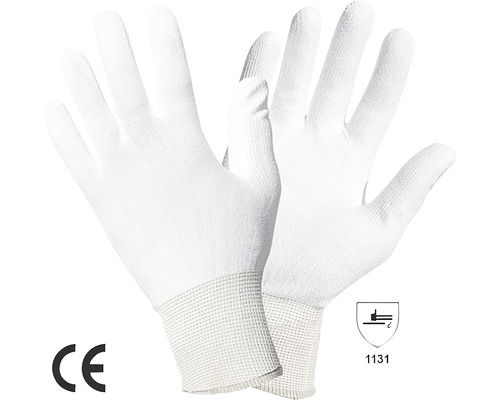 Mănuși de protecție DCT Sensor tricotate din nailon, imersate în poliuretan, albe, mărimea 10, 1 pereche-0