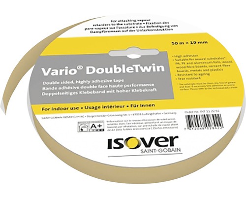Bandă dublu adezivă Isover Vario Double Twin 50 m 19 mm