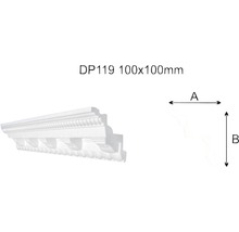 Baghetă polistiren expandat DP119 albă 200x10x10 cm-thumb-1