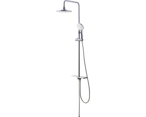 Sistem de duș cu comutator AVITAL Pecora, duș fix Ø22,6 cm, pară duș 3 funcții, crom