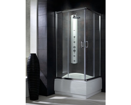 Cabină de duș pătrată Radaway Premium Plus C 1700, 90x90x170 cm, sticlă securizată maro, profil crom-0