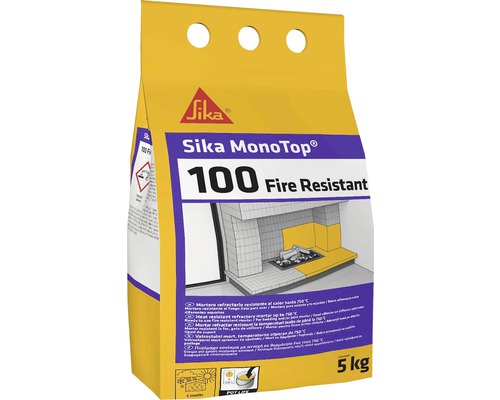 Mortar refractar pentru șamotă Sika Mono Top 100 rezistent la foc 5 kg-0