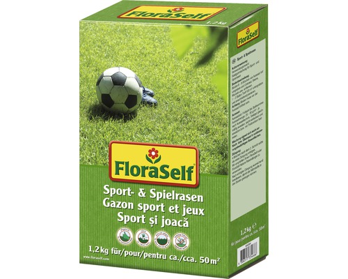 Semințe de gazon FloraSelf, gazon pentru sport și joacă, 1,2 kg 48 mp
