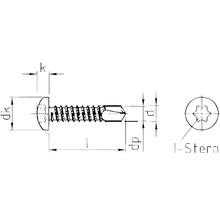Holșuruburi autoforante cu cap bombat Torx Dresselhaus 4,2x19 mm DIN7504 oțel zincat, 100 bucăți-thumb-1