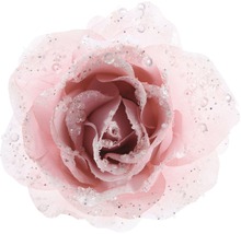 Decorațiune trandafir, roz cu sclipici-thumb-0