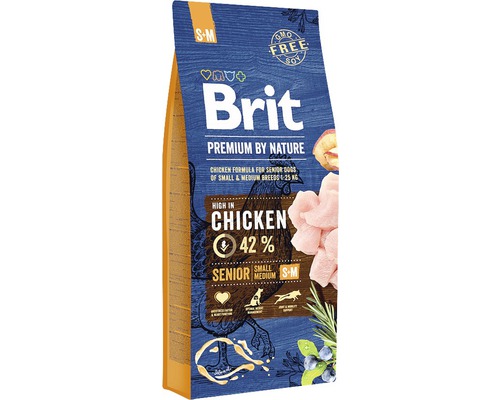 Hrană uscată pentru câini Brit Premium by Nature Senior S+M, 15 kg