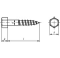 Holșuruburi cu cap hexagonal Dresselhaus 8x80 mm DIN571 oțel inox A2, 25 bucăți, pentru lemn