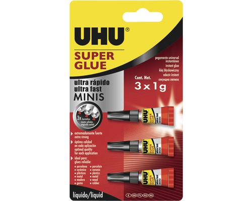 Adeziv instant UHU Super Glue mini 3x1 g