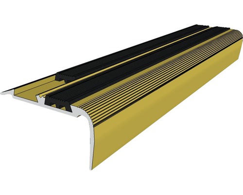 Profil aluminiu pentru trepte cu antiderapant 2700x40,6x20 mm auriu