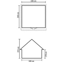 Casuță de grădină BLOCK LUX 19 mm cu podea 180x240 cm, lemn-thumb-3