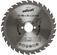 Disc fierăstrău circular Wolfcraft Ø190x2,4x30 mm 30 dinți-thumb-0
