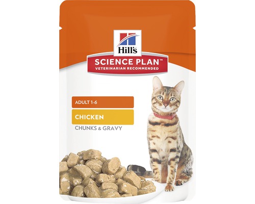 Hrană umedă pentru pisici Hill's Adult, pui, plic, 85 g-0