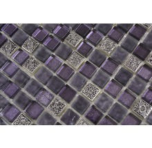 Mozaic sticlă-piatră naturalăXCM M970 lila 30,5x32,2 cm-thumb-5