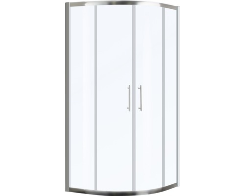 Cabină de duș semirotundă basano Moorea R55 80x80x195 cm, sticlă transparentă, profil crom