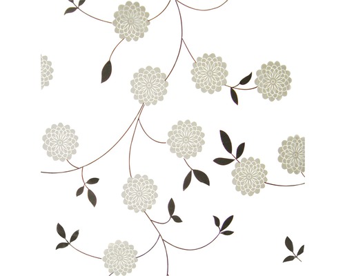 Perdea de duș Bisk Flower Grey, 180x200 cm, plastic, inclusiv inele de prindere