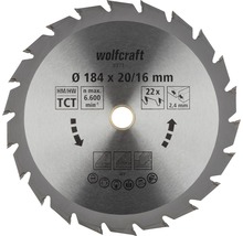 Disc fierăstrău circular Wolfcraft Ø184x2,4x16 mm 22 dinți-thumb-0