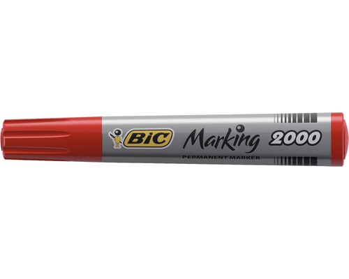 Marker permanent Bic 2000 roșu, vârf de scriere în formă rotunjită