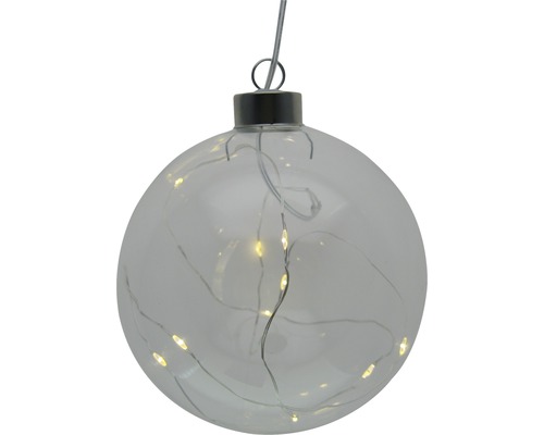 Glob sticlă cu șir luminos Lafiora 10 LED-uri Ø 12 cm-0