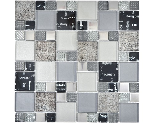 Mozaic XCM MC529 combi silver black 29,8x29,8 cm-0