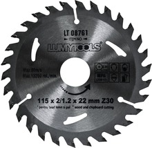 Disc debitare lemn & PAL Lumy Tools Ø115x2/1,2x22 mm, 30 dinți-thumb-0