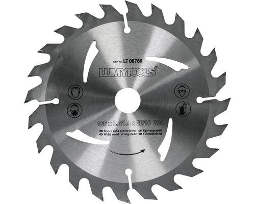 Disc fierăstrău circular Lumy Tools Ø165x2,6/1,4x20/16 mm 24 dinți-0
