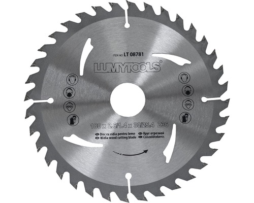 Disc fierăstrău circular Lumy Tools Ø180x2,6/1,4x30/25,4 mm 36 dinți