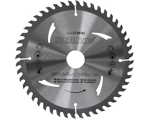 Disc fierăstrău circular Lumy Tools Ø200x2,8/1,5x30/25,4 mm 48 dinți-0