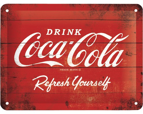 Tablou metalic decorativ Coca-Cola Logo 15x20 cm