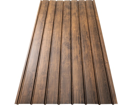 Tablă cutată PRECIT H12 3000x910x0,40 mm maro melanit lemn nuc-0