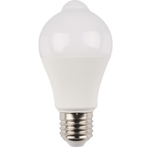 Bec LED cu senzor de mișcare Well E27 10W 810 lumeni, glob mat A60, lumină rece-thumb-0