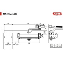 Amortizor ușă Abus DC10223 pentru 45-65kg, argintiu-thumb-1